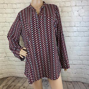 Tunic Blouse with Convertible Roll-up Tab Sleeves – Size XL